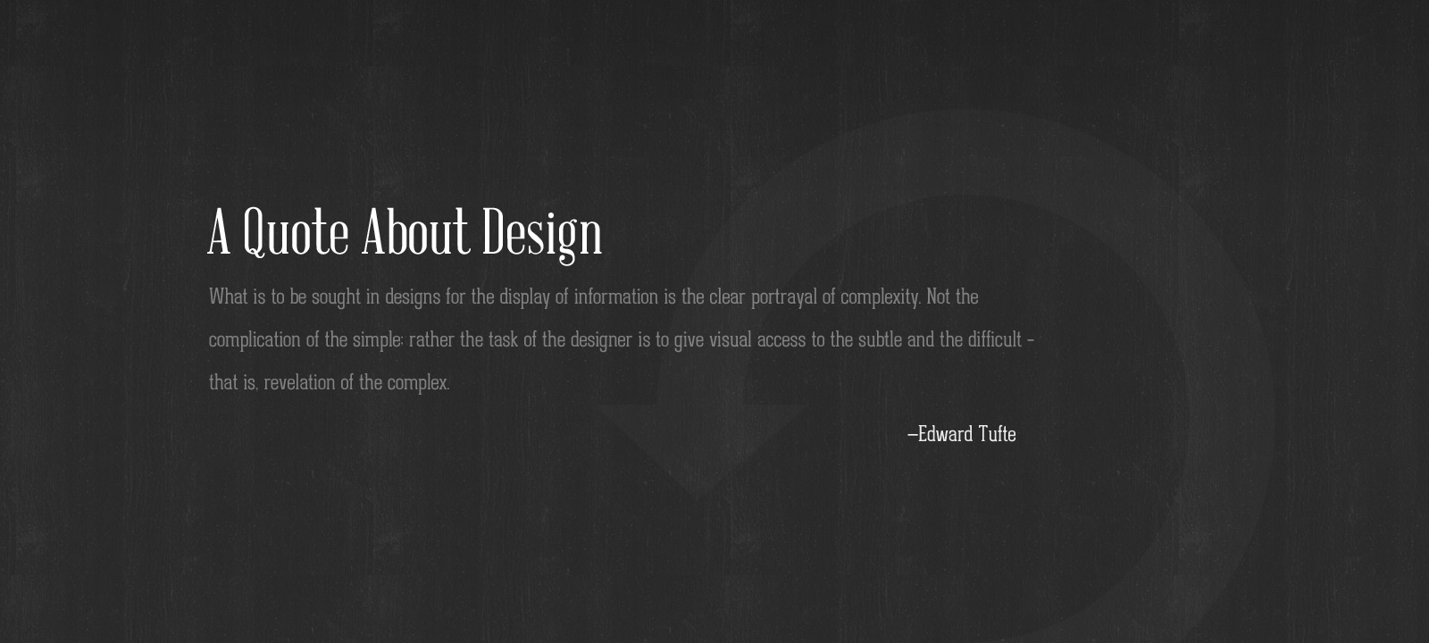 A Quote On Design